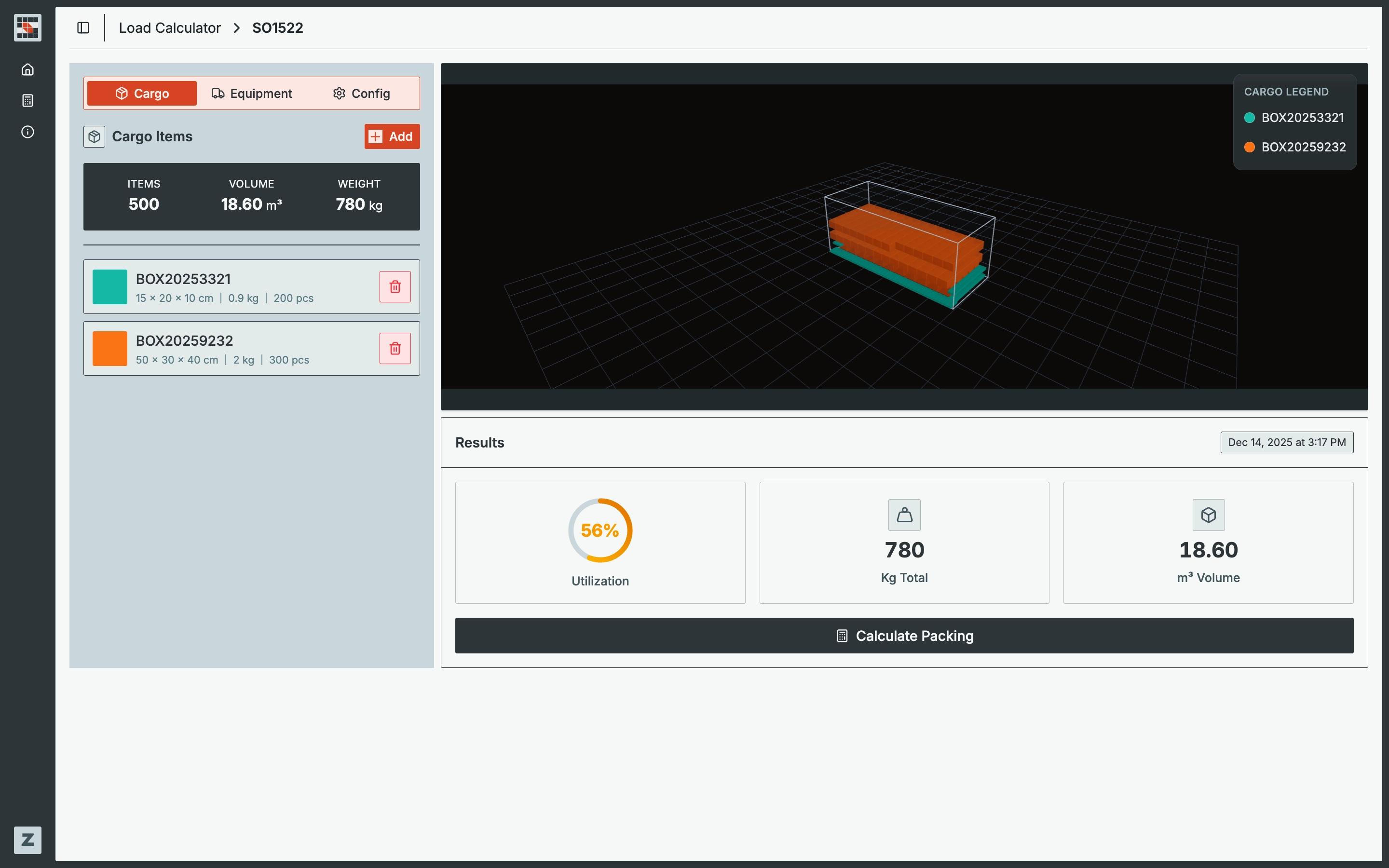 Stowship 3D load planning interface